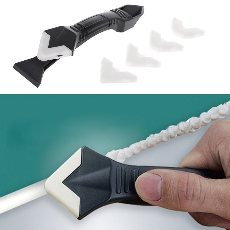 UKI  DIY 3 In 1 Sealant Angle Scraper Silicone Trowel Grout Caulk Corner Remover Tool