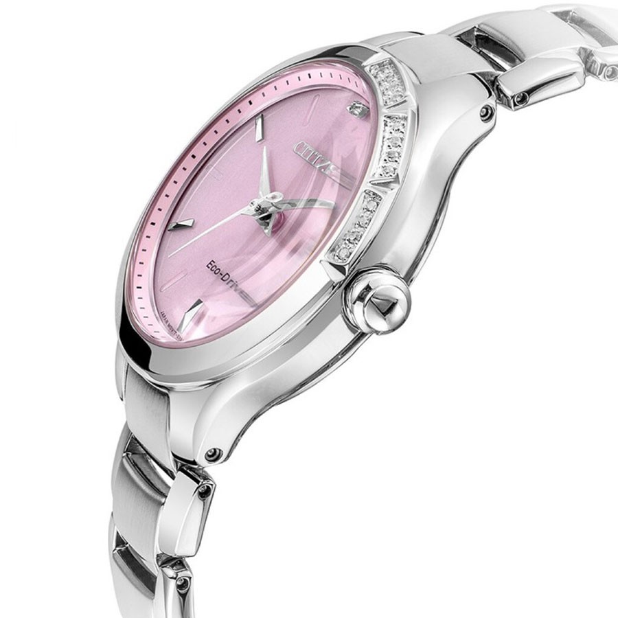 Đồng Hồ Nữ Citizen Đính Đá Swarovski Dây Thép Không Gỉ EO1150-59W - Mặt Hồng (Sapphire)
