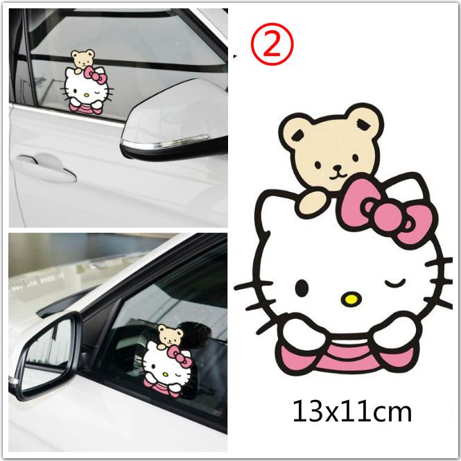Sticker Hello Kitty Phản Quang Dán Trang Trí Xe Hơi