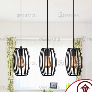 Bộ 03 Đèn thả trần trang trí hình trụ tròn lồng DT 0067