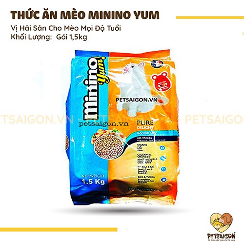 [CHÍNH HÃNG] THỨC ĂN MININO YUM CHO MÈO VỊ HẢI SẢN - GÓI 1.5KG