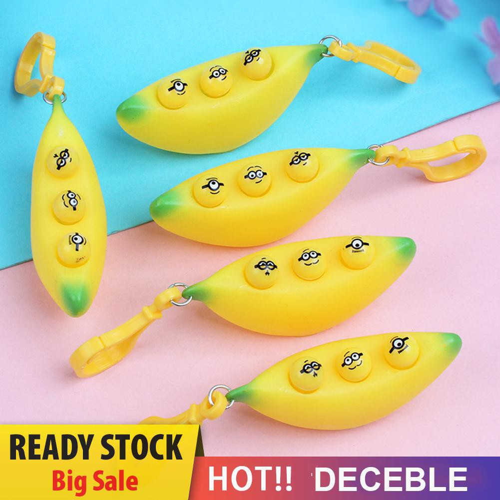 Pop It Fidget Đồ chơi Bananas Squeeze Sensory Fidget Autism Relief Stress Car Keychain Kids Đồ chơis