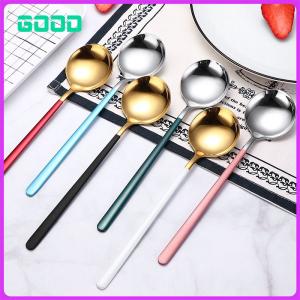 [Spot] Internet celebrity round spoon household 304 stainless steel spoon creative spoon ice cream d