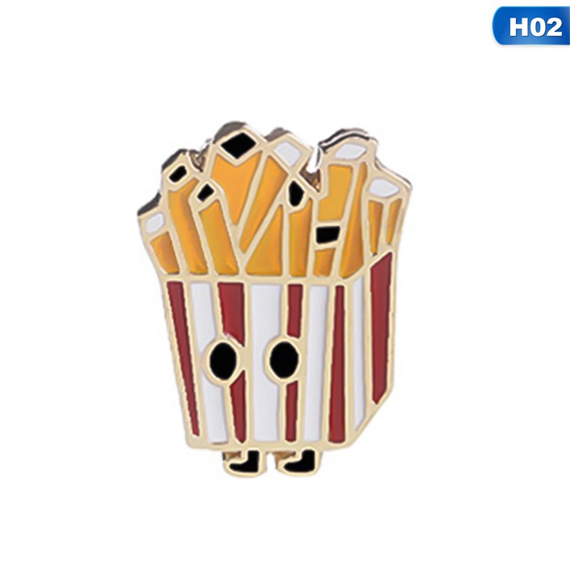 Ghim cài áo họa tiết hoạt hình dạng thức ăn uống dễ thương