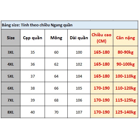 Quần dài vải thu đông hàng big size cho người béo, người mập