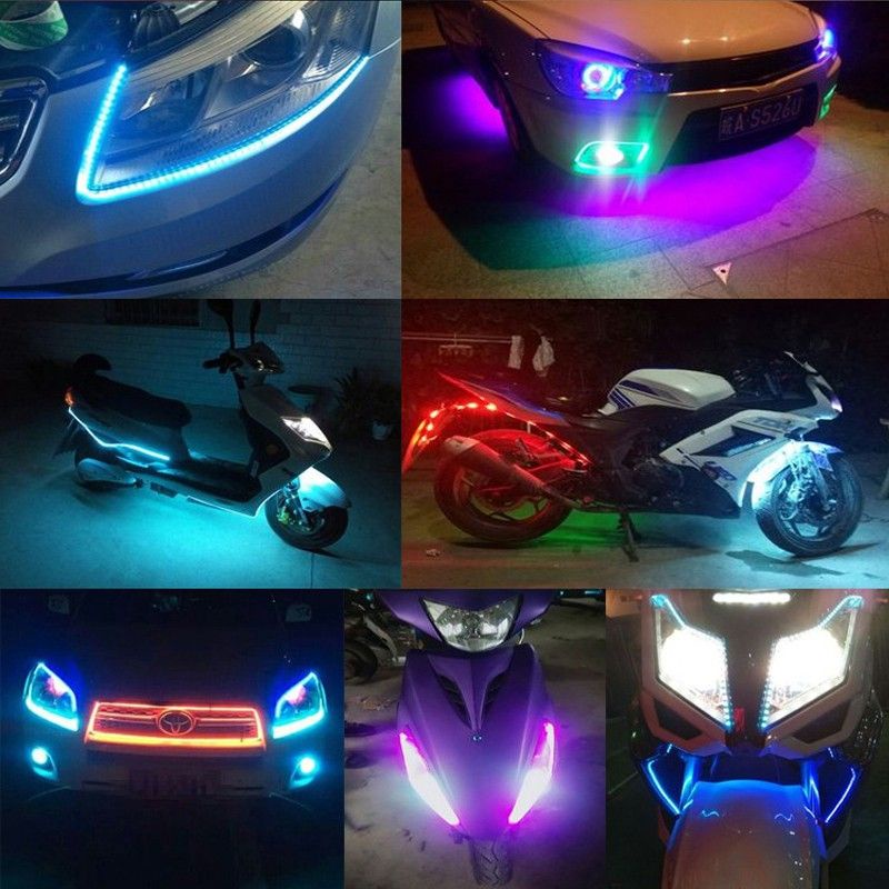 Dây đèn led 15 bóng 30cm chống nước trang trí cho xe hơi xe máy