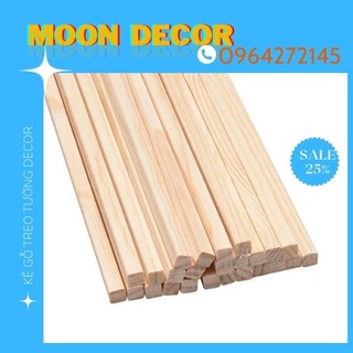 Bộ 10 thanh gỗ vuông cạnh 10mm dài 500mm làm mô hình, thủ công, đồ chơi, trang trí