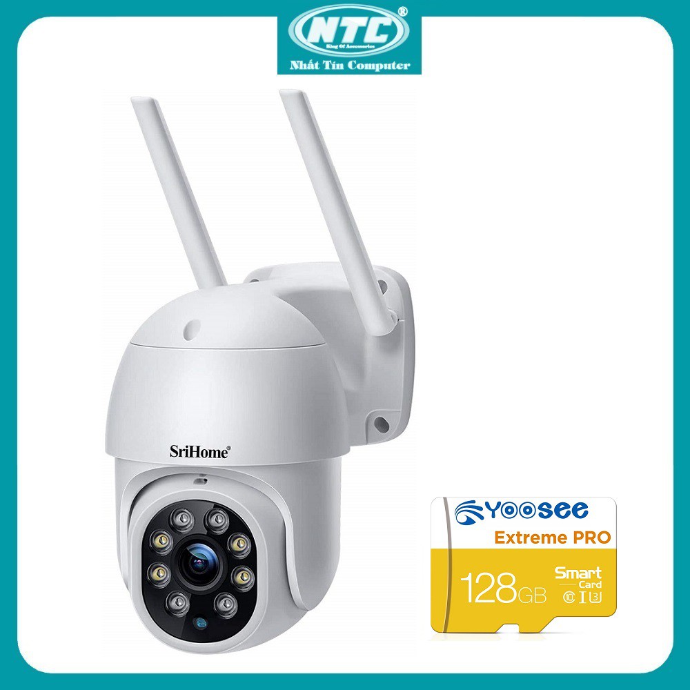 Camera IP Wifi ngoài trời PTZ SriHome SP028 2.0MP FullHD 1080P, Xoay 355 độ, chống nước IP66 (Trắng) - 4 Phân Loại