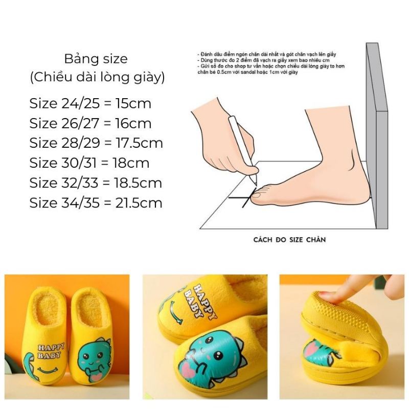 Dép bông đi trong nhà/đi dạo phố/đi chơi cho bé