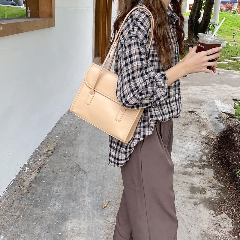 (Có sẵn Be,Nâu) Túi vintage da mềm form dây quai cao phù hợp đi học đi làm lịch sự phong cách Hàn quốc