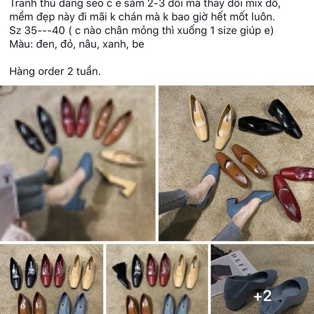 Cao gót đế vuông ảnh thật