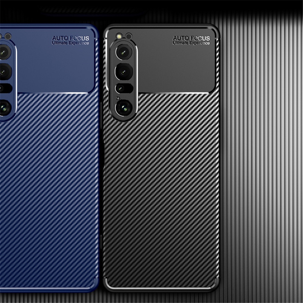 For Sony Xperia 1 IV Case Carbon Fiber Protect Coque For Xperia 1 IV   Xperia 1 II sony-Xperia 8/20 sony-Xperia 5 Camera Shockproof Bumper Phone Cover Funda