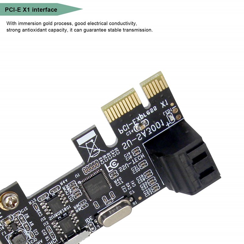 Pci-E To Sata3.0 2 Ports Expansion Card Mini Pcie To Sata 3.0 Convert Adapter Interface For Ssd Boot System Riser Controller For Pc