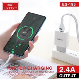 Sạc bộ Earldom Es-196( hỗ trợ 2 cổng USB)