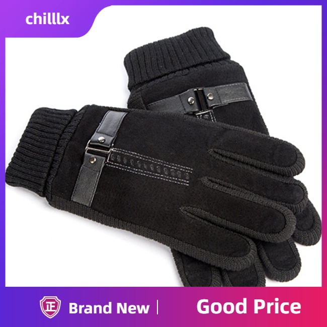 Găng Tay Da Lộn Giữ Ấm Mùa Đông Có Thể Chạm Màn Hình Cảm Ứng Dành Cho Nam