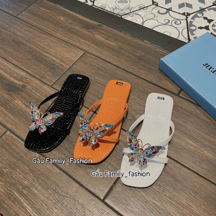 THỜI TRANG DÉP KẸP NỮ ĐÍNH BƯỚM ĐẾ BỆT CÓ BA MÀU SIÊU XINH CHO KHÁCH CHỌN NHÉ