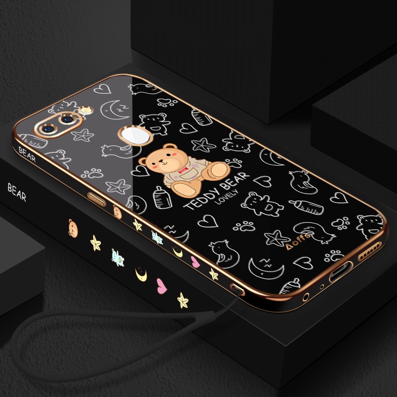 Ốp điện thoại QIANZI kiểu Teddy cho Oppo A7 A3S A5S Oppo A12 A12E Oppo A9 2020 Oppo A5 2020 Oppo A72 5G Oppo A73 5G
