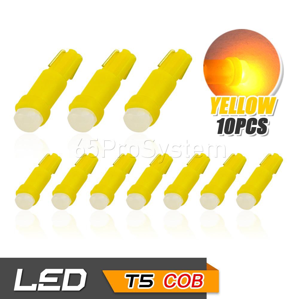 65Infinite (Gói 10 COB LED T5 Cam Trắng Ấm) T5 74 2721 37 1SMD Đồng hồ tốc độ Công tắc nút nhấn nhẹ