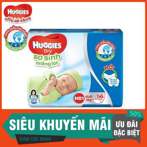 [XẢ HÀNG] Miếng lót sơ sinh Huggies Newborn 1 (0-5kg) - N56 (Gói 56 miếng)