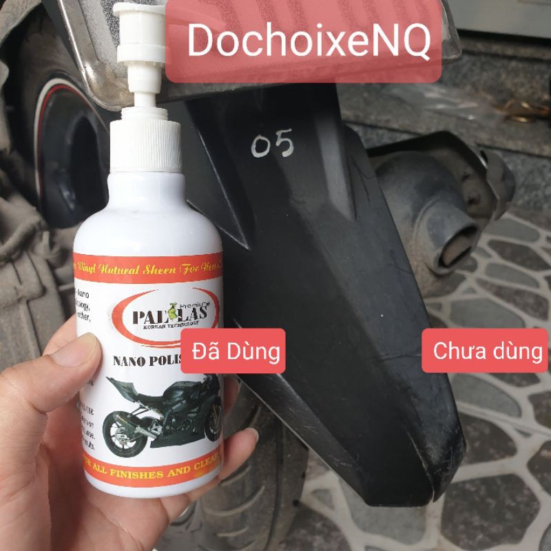 Chai phủ bóng dàn nhựa đen làm đen bóng vỏ (lốp) xe Nano pallas 250g đậm đặc phục hồi nhựa nhám bạc màu