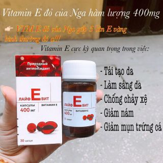 Vitamin E đỏ 400mg của Nga