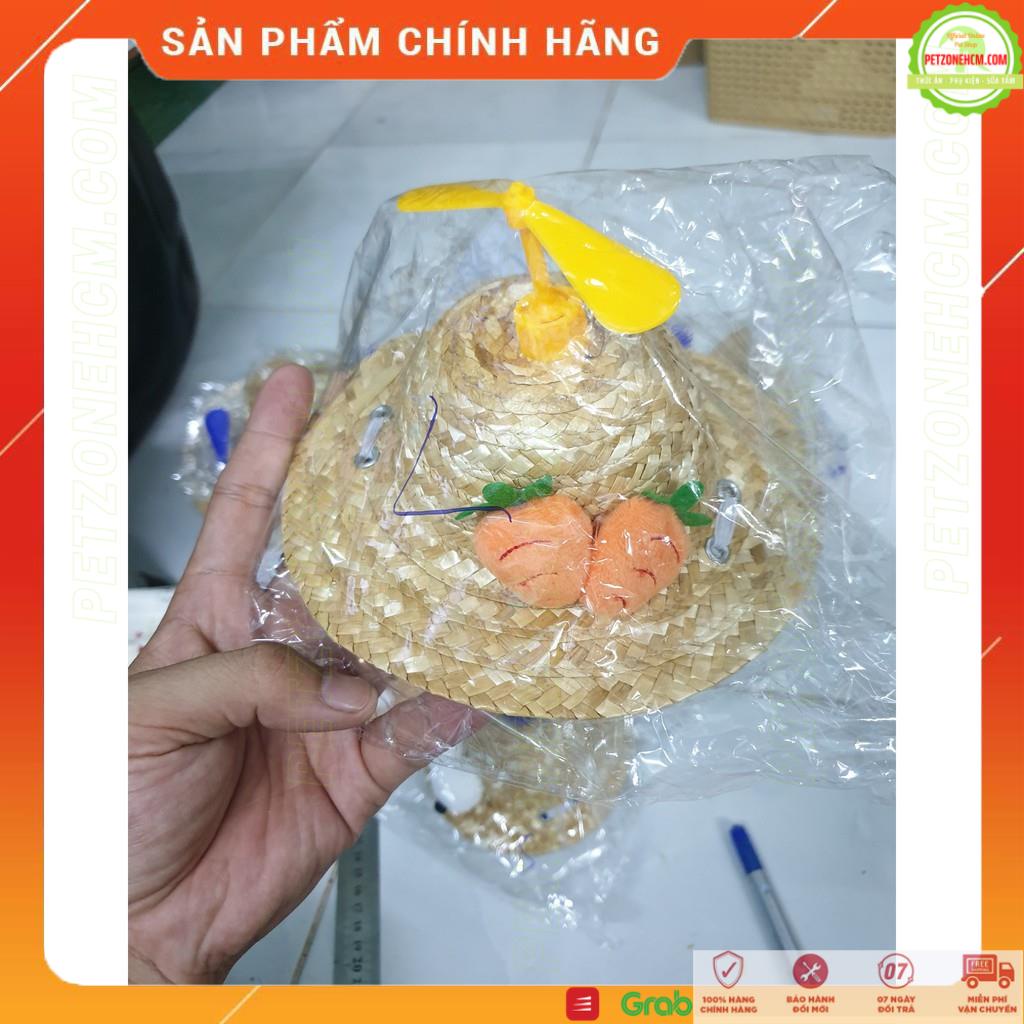 Nón chó mèo  FREESHIP  Mũ cối rơm chong chóng thú cưng 2 size