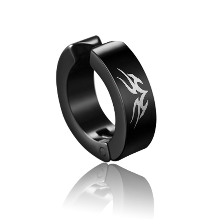 1 mảnh Thời trang Earwear Kẹp tai Bông tai Đeo tai Đàn ông Phụ nữ Vòng tai màu đen Punk Không gây dị ứng Không có lỗ thủng Thép không gỉ