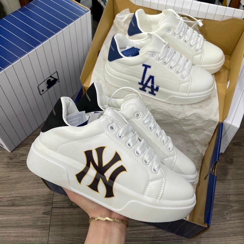 Giày MLB MCQ in chữ NY LA hàng cao cấp nam nữ, Giày MLB MC Queen tôn dáng tăng chiều cao cực hot