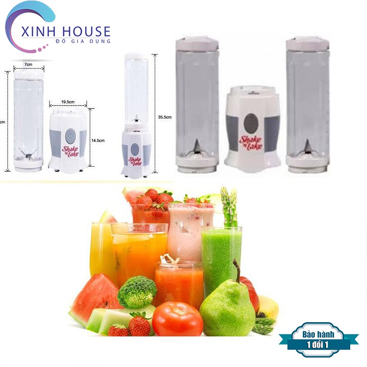 [CHÍNH HÃNG] Máy xay sinh tố 2 cốc Shake, Máy xay cầm tay đa năng tiện lợi-Xinh house