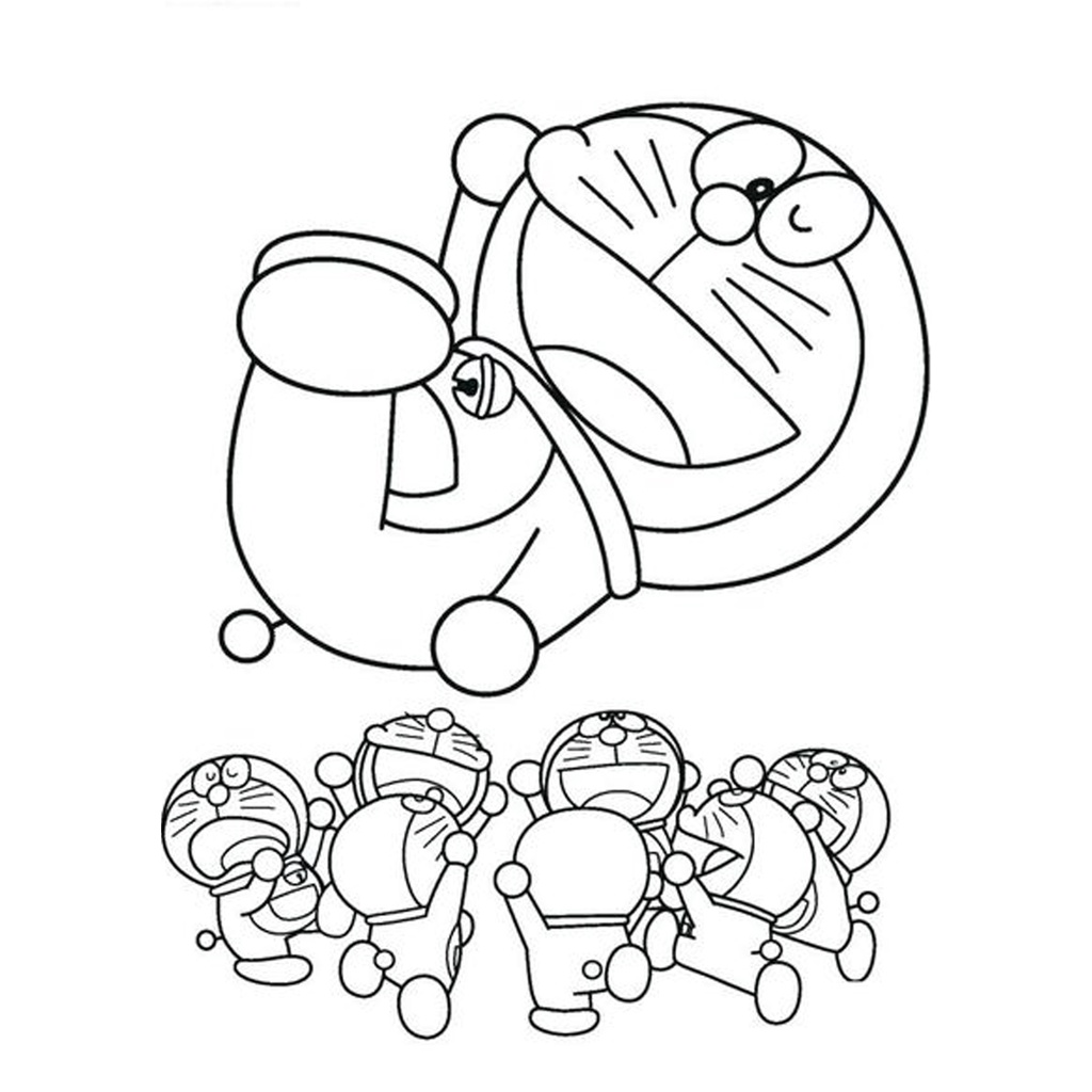 Line art Tranh tô màu Anime khổ A4  - Cho những bạn yêu thích truyện DOREMON