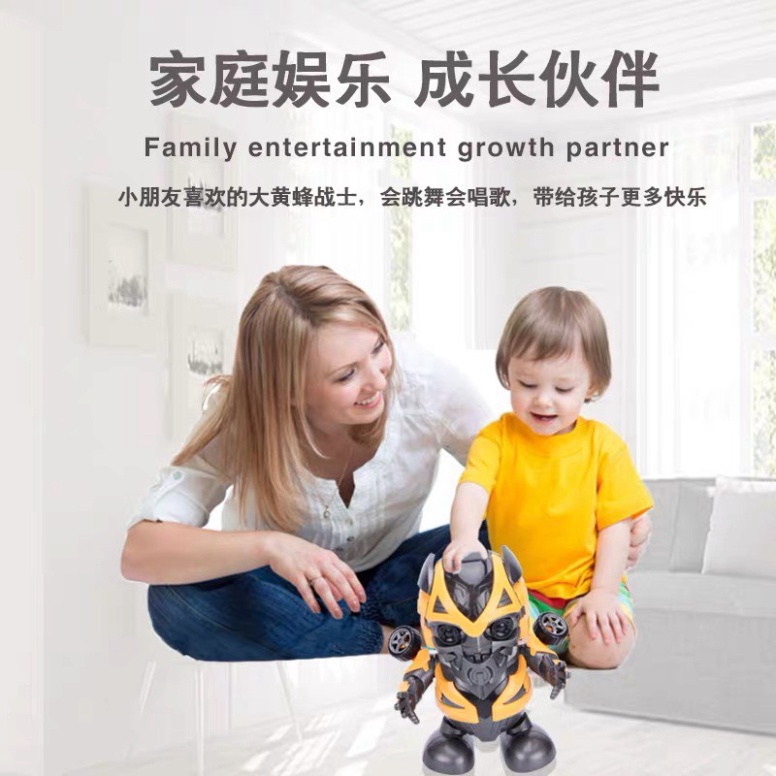 Đồ chơi Robot Nhảy Múa thông minh Bumblebee Có Đèn Led, Xoay Cho Bé 360 Độ Mới Nhất 2022- Bản nâng cấp