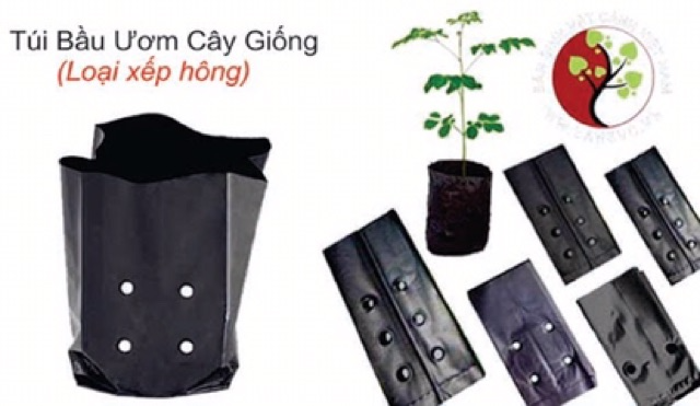 1kg Túi bầu đen nilong vuông ươm cây giống kích cỡ 17x20cm loại 1 dầy dặn (đường kính miệng 12cm)