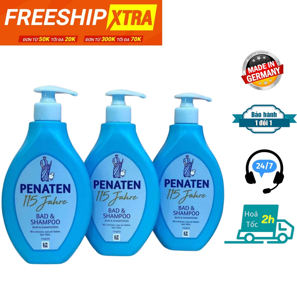 Sữa tắm cho bé sơ sinh Penaten 400ml và sữa tắm gội PENATEN Bad &amp; Shampoo 2 in 1 - Dobby