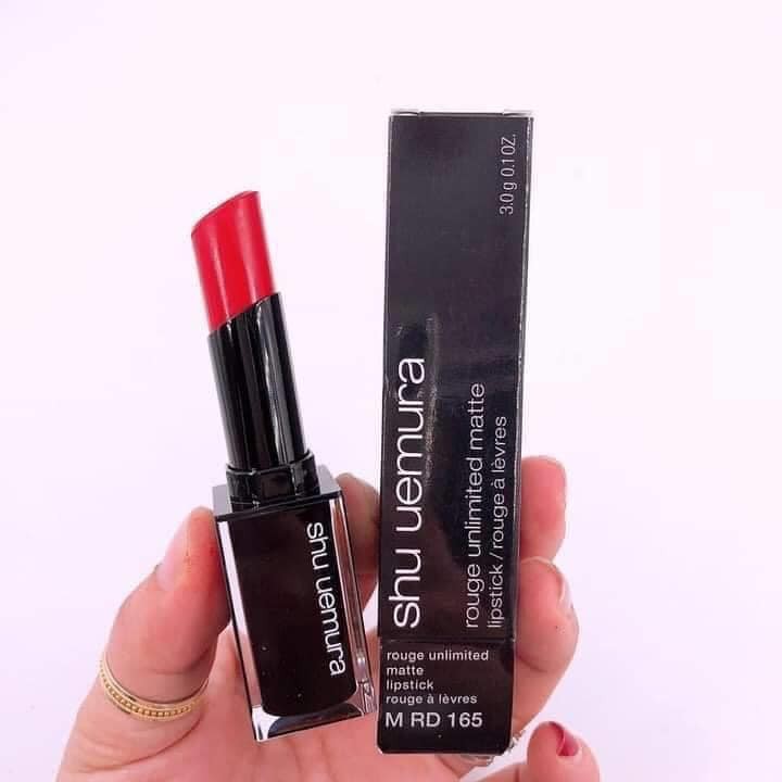 son SHU UEMURA vỏ đen Rouge Unlimited Amplified Matte 165 đỏ thuần