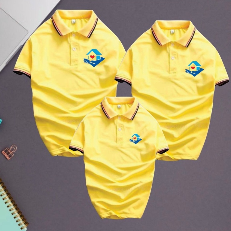Áo Gia Đình Có Cổ . Chất Liệu Thun Poly Thái 4 Chiều Đủ Size Cho Tất Cả Các Thành Viên Trong Gia Đình Từ 8 Đến 100kg .