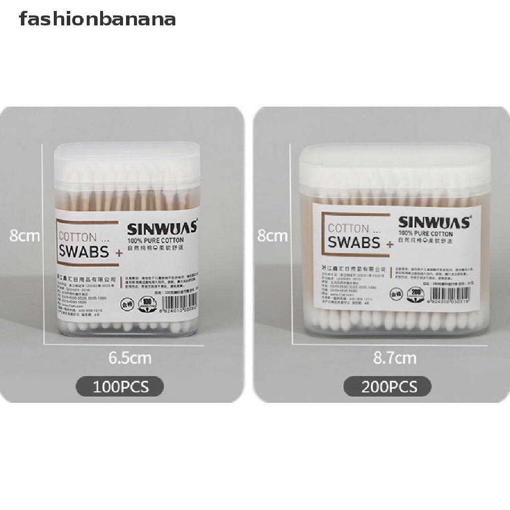 Bộ 100 / 200 Tăm Bông Cotton Hai Đầu Dùng Một Lần