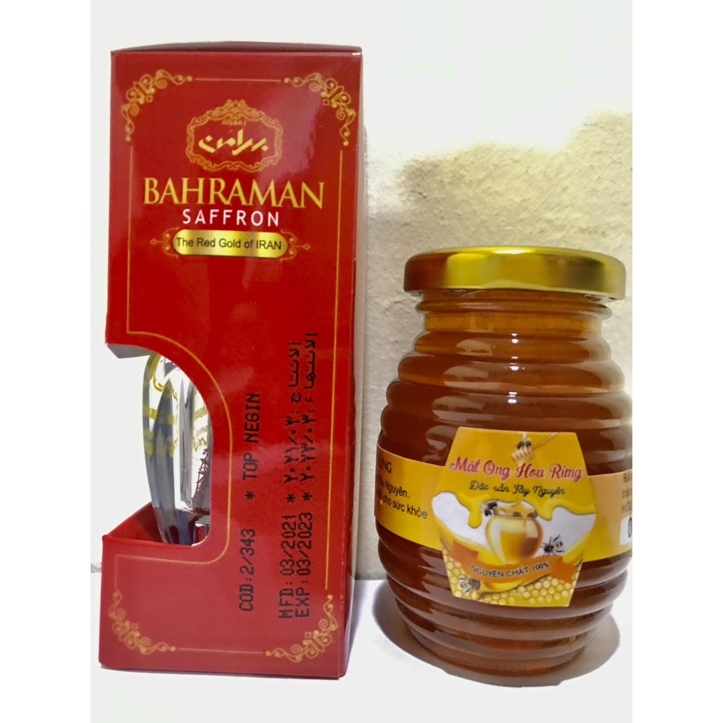 Hộp 01gr Nhụy Hoa Nghệ Tây Saffron Negin Thương Hiệu Bahraman Của Iran