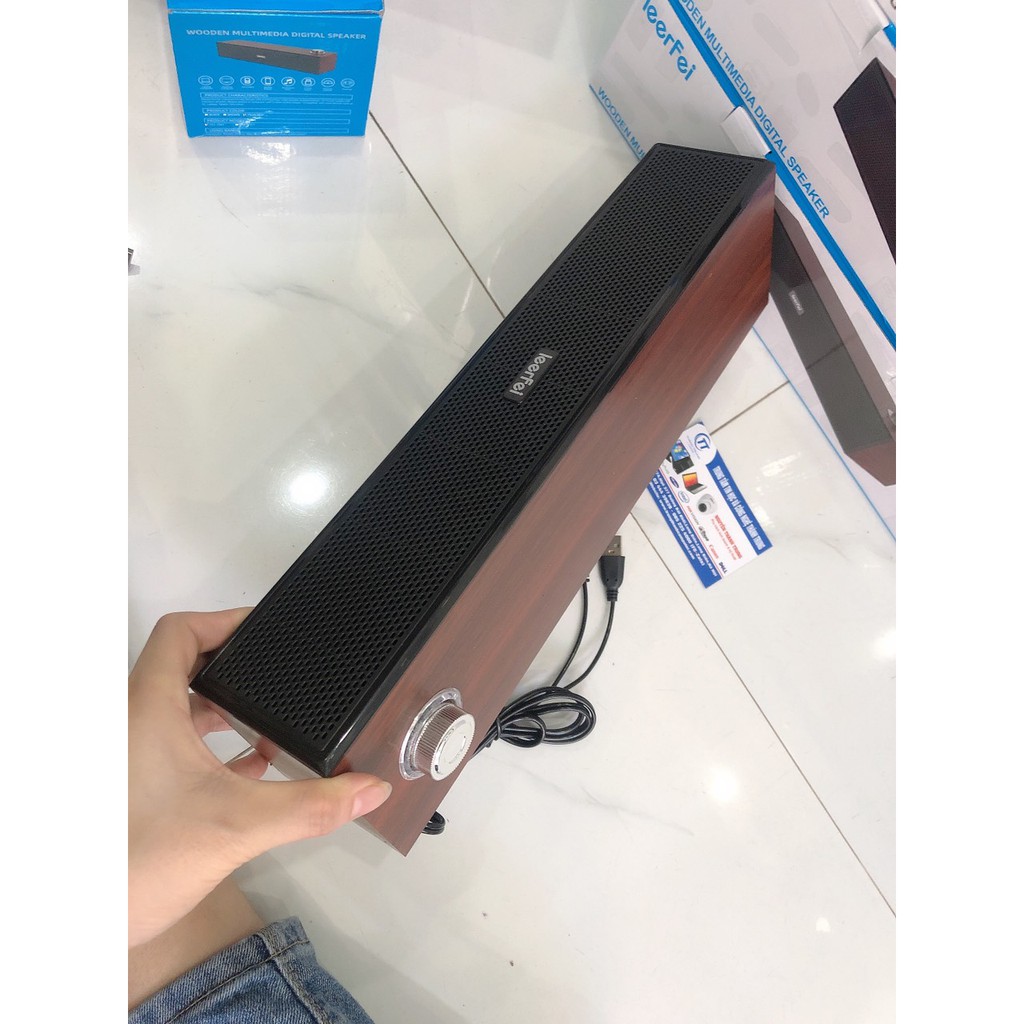 Loa gỗ vi tính 2.0 để bàn Leerfei E-350T E-1001 E-350M, E-3513 E-350MB Brown Sound Bar HD nhỏ gọn - Nghe Bass Siêu Hay