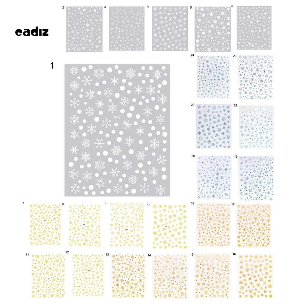 [Hàng mới về] Nhãn dán trang trí móng tay 3D hình hoa tuyết xinh xắn