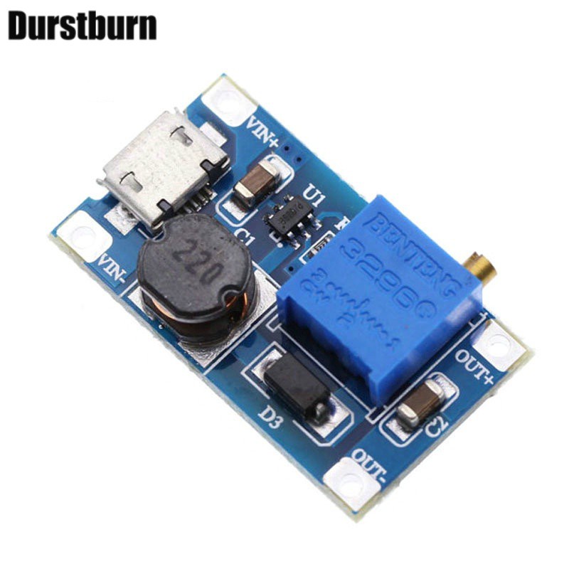 Module tăng áp MT3608 DC-DC 2A với ICRO USB 2V-24V - 5V 9V 12V 28V