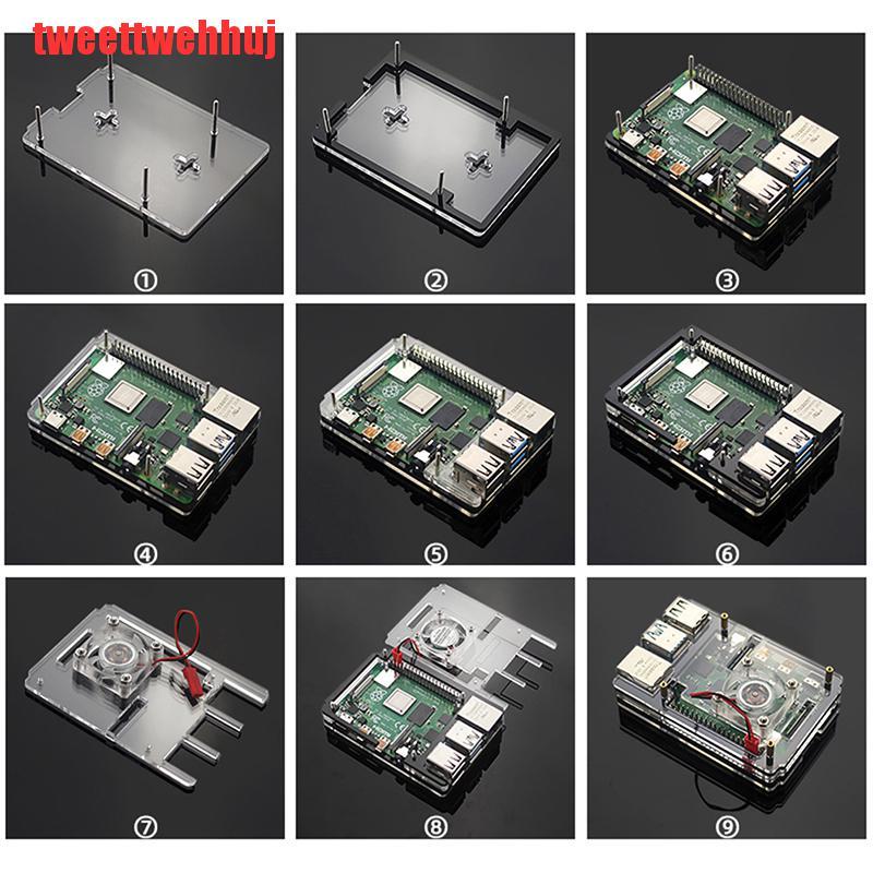 Vỏ Acrylic Trong Suốt 6 Lớp Cho Raspberry Pi 4 Model B