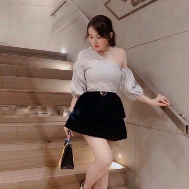 Váy nhung xòe 2 tầng