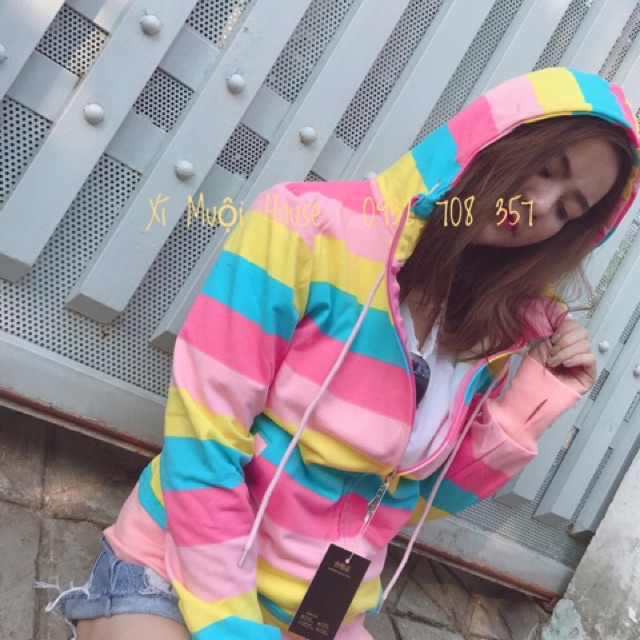 Áo khoác sọc cầu vồng | BigBuy360 - bigbuy360.vn