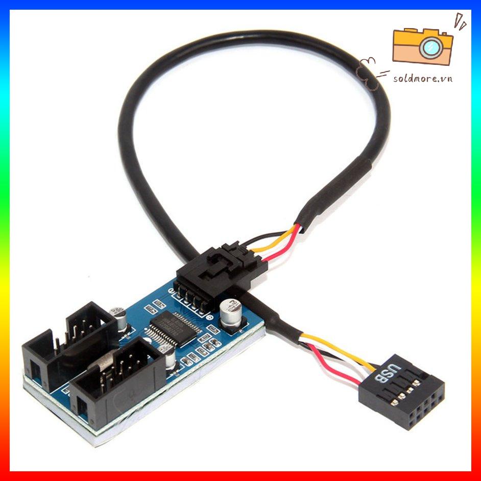Bo mạch chủ chia nguồn 9 chân USB kết nối từ 1 đầu sang 4 lỗ