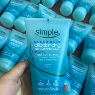 Set 2 lọ Sữa rửa mặt Simple xanh dương cho da dầu