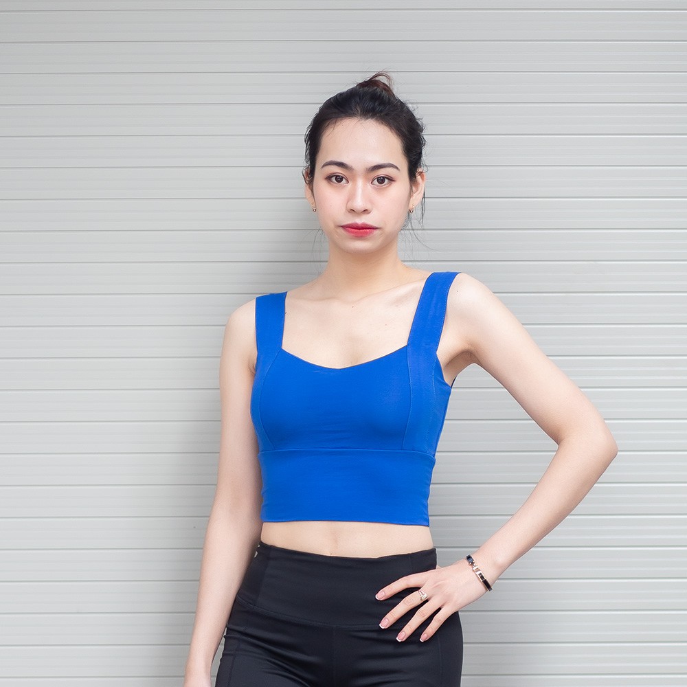 Áo ngực thể thao croptop cotton kiểu dáng hiện đại, phù hợp các môn tập yoga, đi bộ, dạo phố