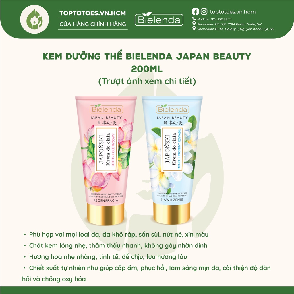 Kem dưỡng thể hương nước hoa Bielenda Japan Beauty cấp ẩm, phục hồi và làm sáng da - 200ml