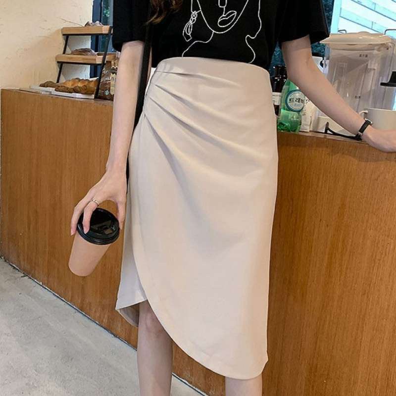 Chân váy Midi dài xẻ tà nhún eo giấu bụng phong cách sang trọng có bigsize Mely's Fashion CV21 | BigBuy360 - bigbuy360.vn