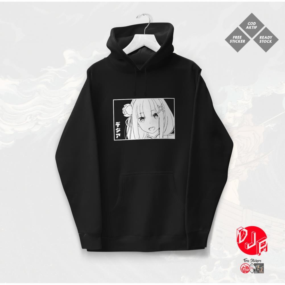 HOT- ÁoHoodie Emilia Emt Waifu Re Zero Subaru Anime Manga siêu chất