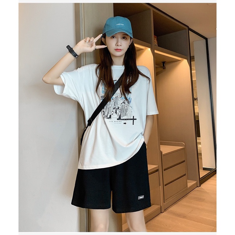 Quần Đùi Gắn ITEM (Xám Đen) Basic Cạp Chun Co Giãn Phong Cách Unisex Ullzang Hàn Quốc | BigBuy360 - bigbuy360.vn